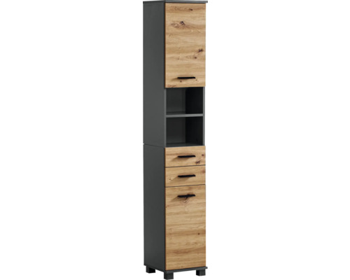 Armoire haute Möbelpartner Palermo lxhxp 30.3x180.9x32.6 cm chêne artisan/anthracite