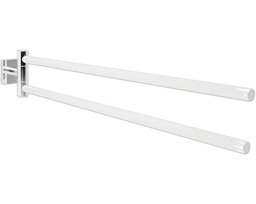 REIKA Handtuchstange SAGA schwenkbar chrom glänzend Schwenkbarer Handtuchhalter mit zwei Armen zur Wandmontage