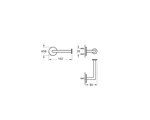 Dessin technique d''un porte-serviettes avec indications de dimensions