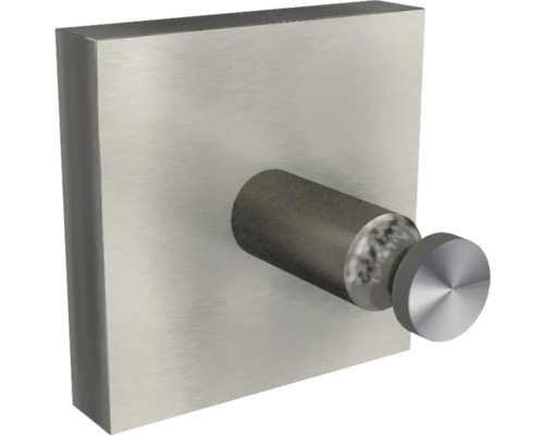 Patère de salle de bains REIKA SAGA gun metal brossé 2 pièces Patère murale en métal