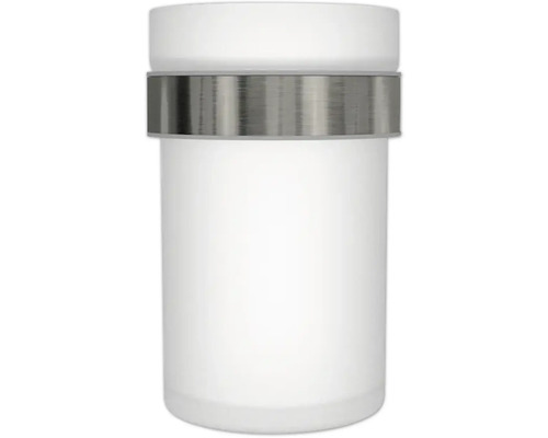 Weisse Wandleuchte mit silberfarbenem Ring