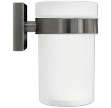 Wandmontierter Zahnputzbecherhalter mit Milchglasbehälter