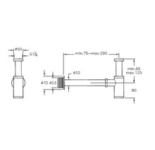 Dessin technique d''un siphon avec dimensions