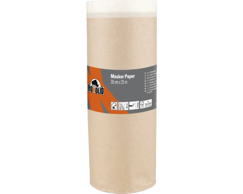 ROXOLID Ruban de masquage en papier 300 mm x 25 m Papier de protection Roxolid, 30 cm x 25 m