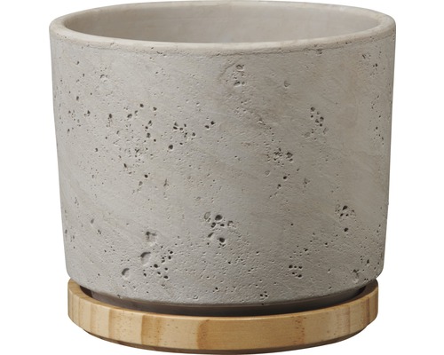 Cache-pot Paros Deluxe H 14 ø 16 cm gris clair