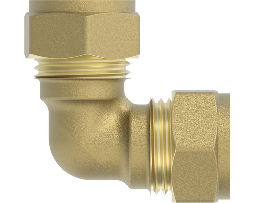 Messing Winkelstück mit Verschraubung für Rohrverbindungen