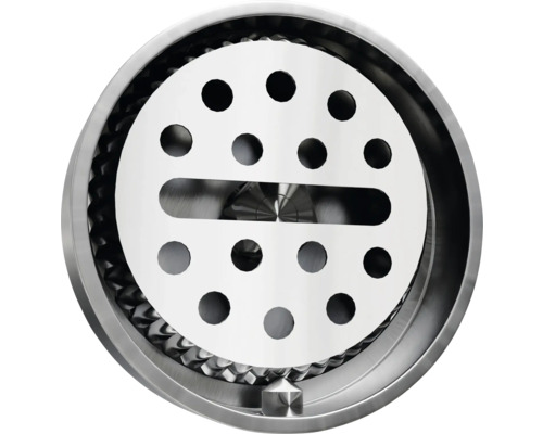 Metallischer Bodenablauf mit Lochmuster