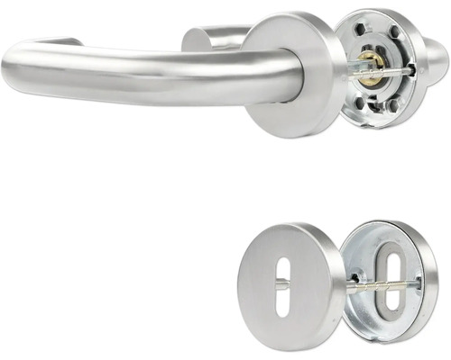 Garniture de poignée de porte en acier inoxydable avec rosettes