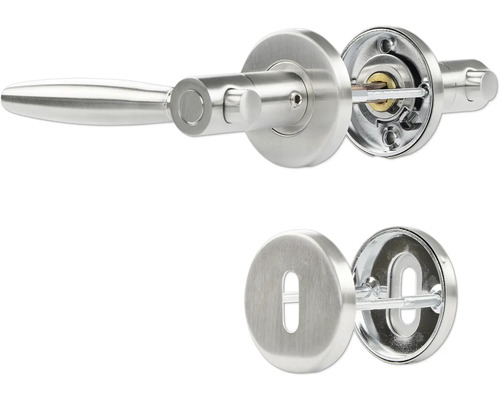 Ensemble de garniture de porte en métal avec poignée à levier et cache-trou de serrure