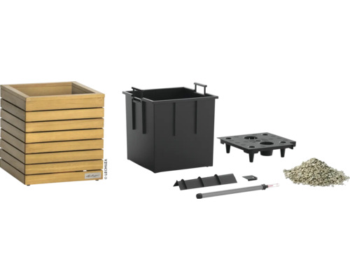 Pot de fleurs Lechuza Quadro avec accessoires