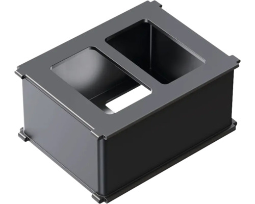 Jardinière noire avec deux compartiments pour le jardin