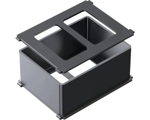 Boîtier d''encastrement pour prise double avec cadre de montage