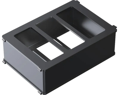 Jardinière noire avec trois compartiments pour le jardin