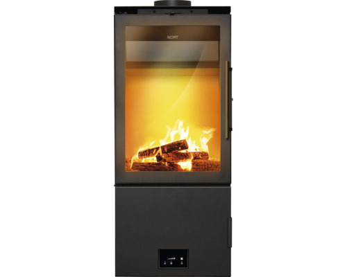 Poêle Nort HALLSTATT acier noir 13 kW Poêle à bois Nort avec feu de bois