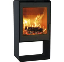 Poêle avec feu et bûche