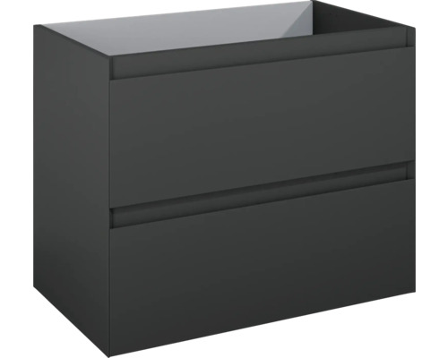 Jungborn DECEM Waschbeckenunterschrank BxHxT 80x63.5x45.8 cm anthrazit matt Waschtischunterschrank mit zwei Schubladen