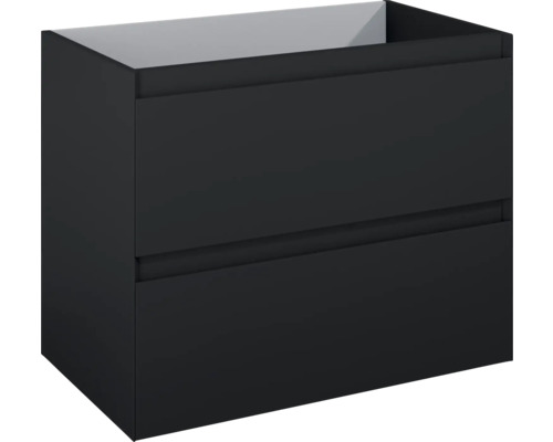 Jungborn DECEM Waschbeckenunterschrank BxHxT 80x63.5x45.8 cm schwarz matt Waschbeckenunterschrank mit zwei Schubladen