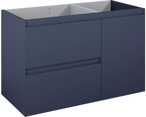 Jungborn DECEM Waschbeckenunterschrank BxHxT 100x63.5x45.8 cm navy blau matt Waschbeckenunterschrank mit zwei Schubladen und einer Tür