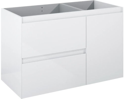 Meuble sous lavabo Jungborn DECEM lxhxp 100x63.5x45.8 cm blanc haute brillance