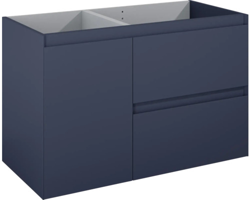 Jungborn DECEM Waschbeckenunterschrank BxHxT 100x63.5x45.8 cm navy blau matt Unterschrank mit zwei Schubladen und einer Tür