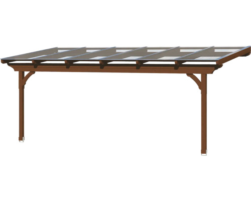 Carport en bois avec toit transparent pour l''extérieur