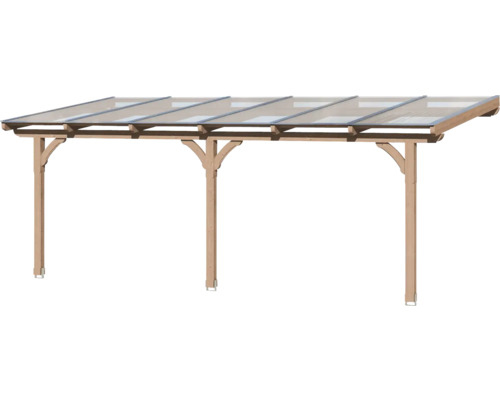 Toit de terrasse en bois avec panneaux transparents