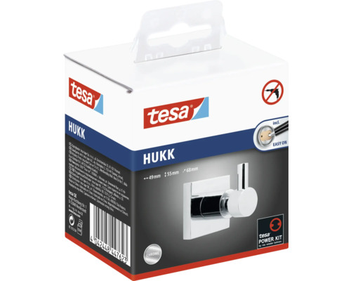 Verpackung einer Chrom HUKK von Tesa zur Montage ohne Bohren