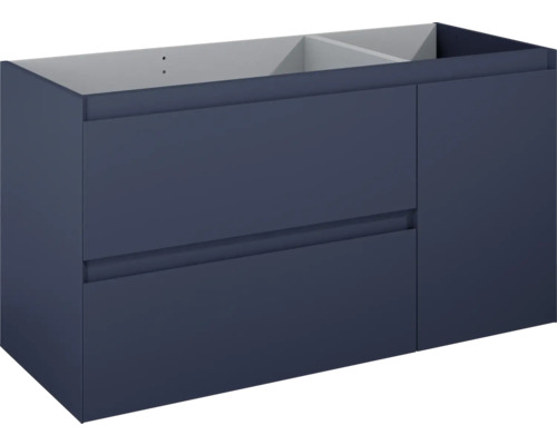 Jungborn DECEM Waschbeckenunterschrank BxHxT 120x63.5x45.8 cm navy blau matt Waschbeckenunterschrank mit zwei Schubladen