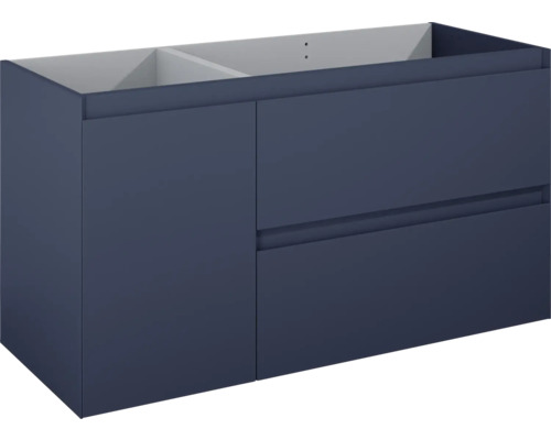Jungborn DECEM Waschbeckenunterschrank BxHxT 120x63.5x45.8 cm navy blau matt Waschbeckenunterschrank mit zwei Schubladen