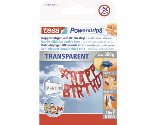 Tesa Powerstrips Bande adhésive double face - se retire sans laisser de traces