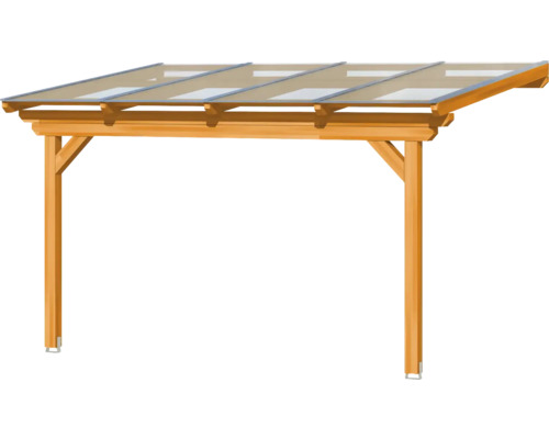 Carport en bois avec toit transparent