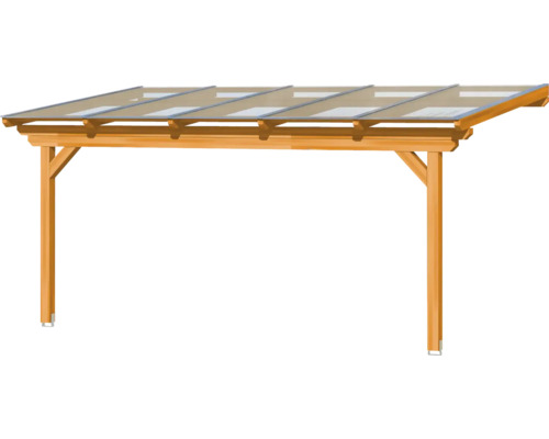 Carport en bois avec toit transparent