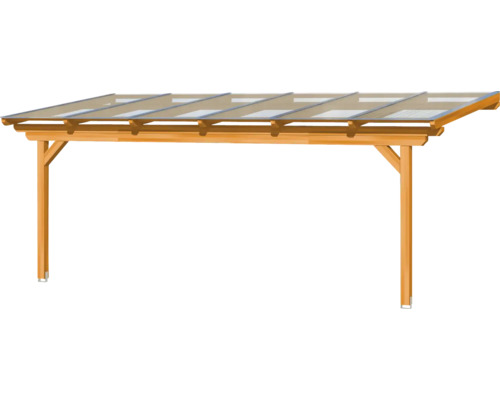 Carport en bois avec couverture de toit transparente
