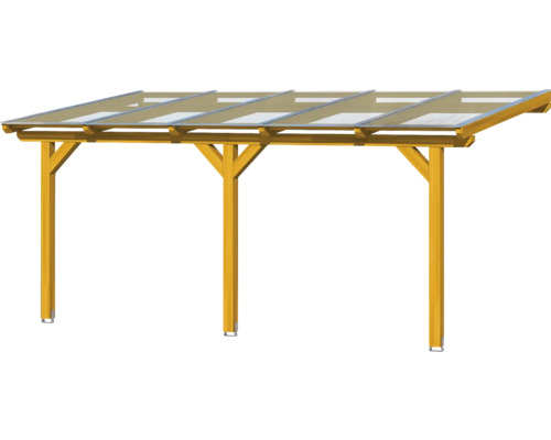 Carport en bois avec toit transparent