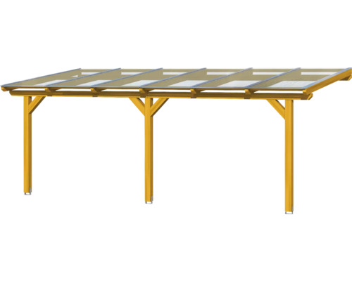 Abri de voiture en bois avec toit transparent