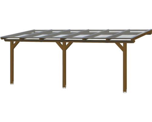 Carport en bois avec toit transparent
