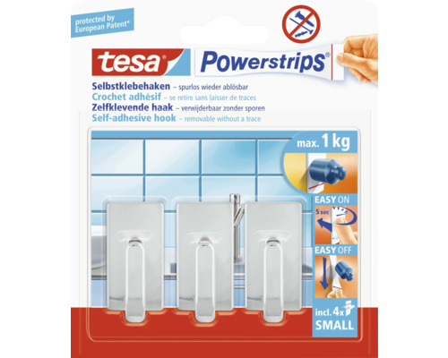 tesa® Powerstrips Mini-Haken classic chrom