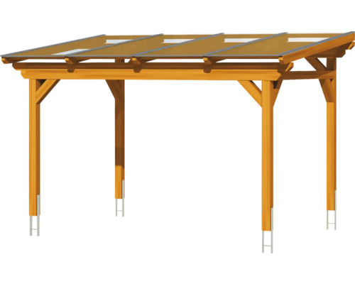 Holz Pavillon mit transparenten Dachelementen für den Garten