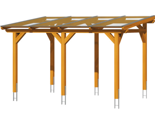 Carport en bois avec toit transparent