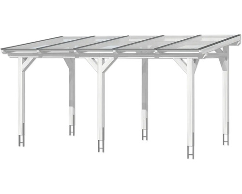 Carport autoportant en bois avec toit en verre