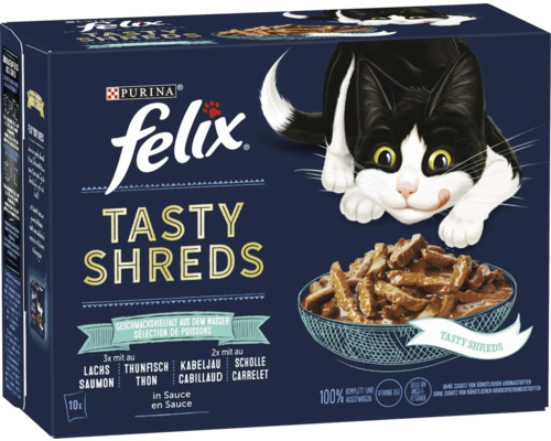 Felix Tasty Shreds Fisch 10x80 g