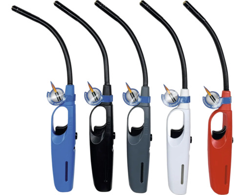 Fünf Stabfeuerzeuge mit flexiblem Hals