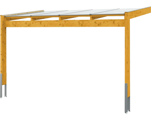 Carport en bois avec toit transparent