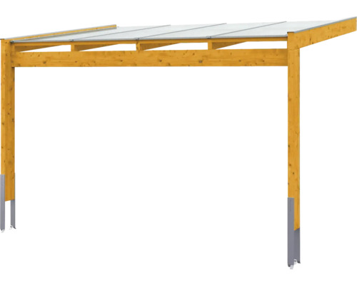 Carport en bois avec toit translucide