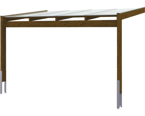 Carport en bois avec toit transparent