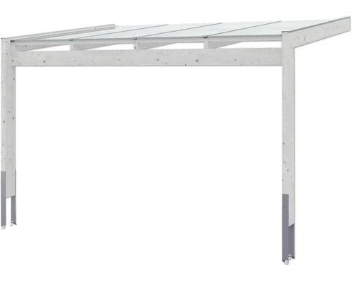 Carport en bois avec toit en verre