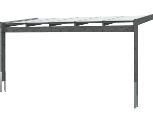 Carport en bois avec toit en verre pour l''extérieur