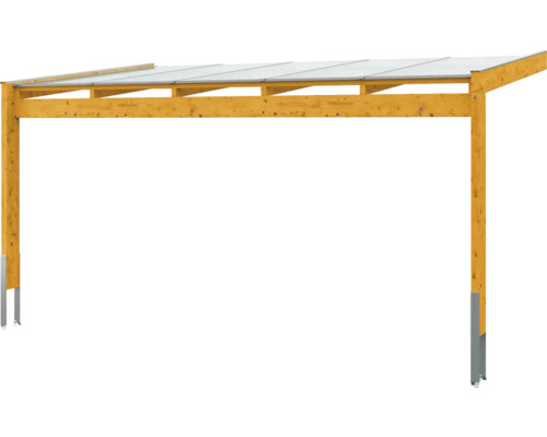 Carport en bois avec toit transparent