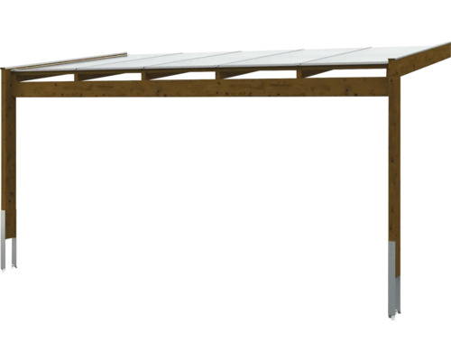 Carport en bois avec toit transparent