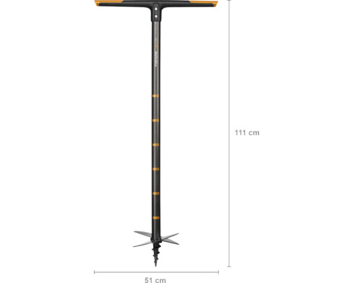 Tarière Fiskars avec poignée en T, longueur 111 cm et largeur 51 cm